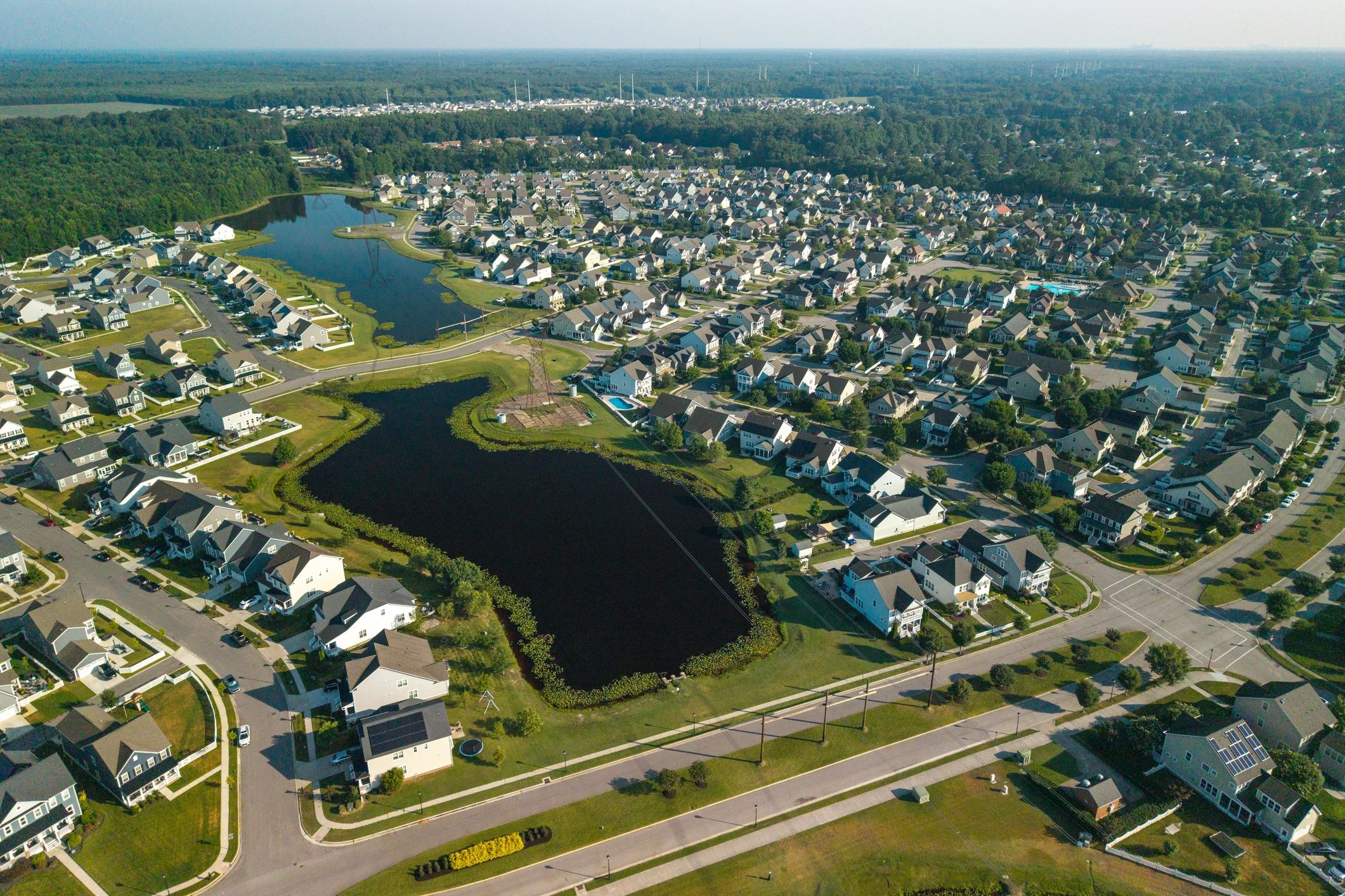 A welcoming residential neighborhood entrance